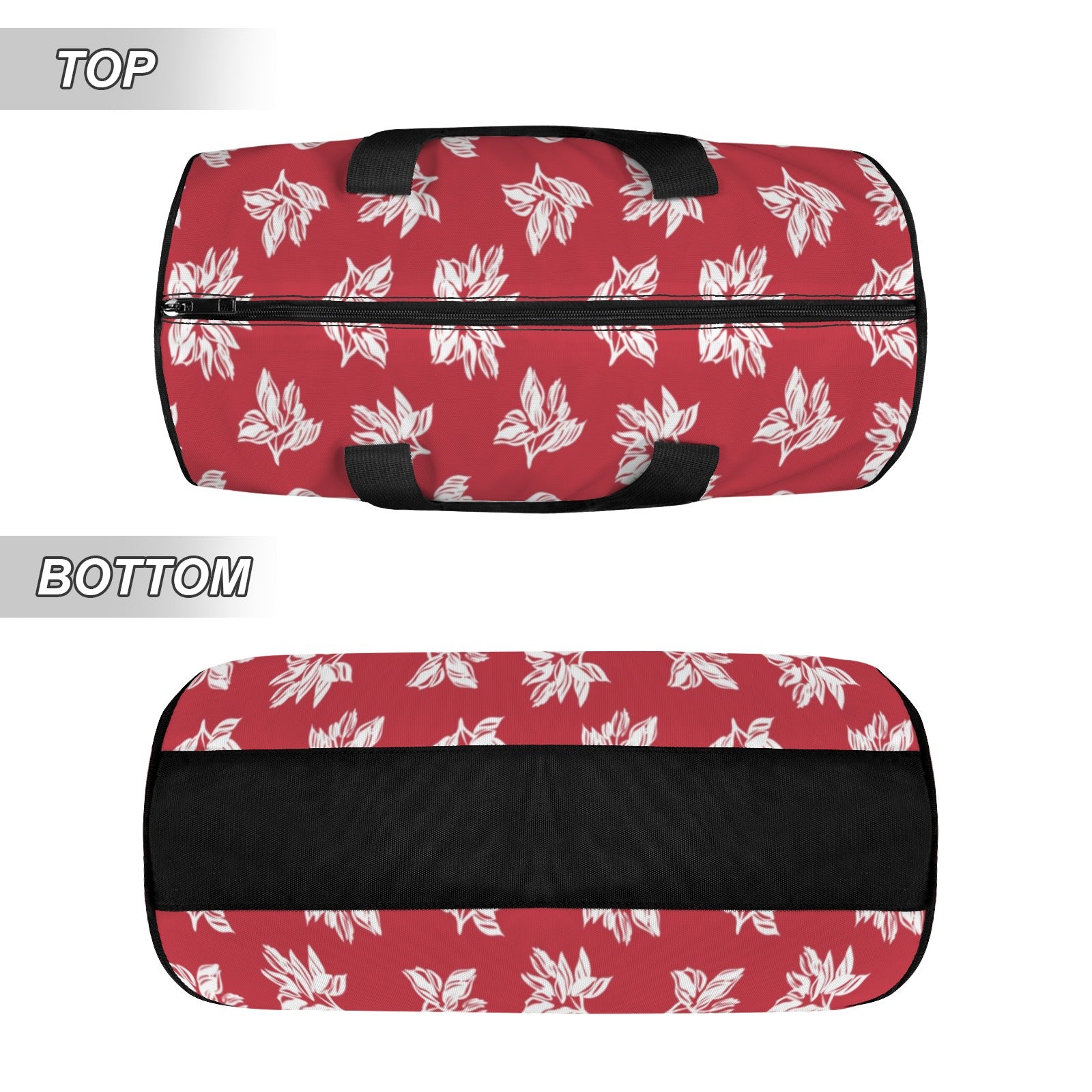 Red Retro Foliage Duffle Bag Duffle Bag Printed Offshore