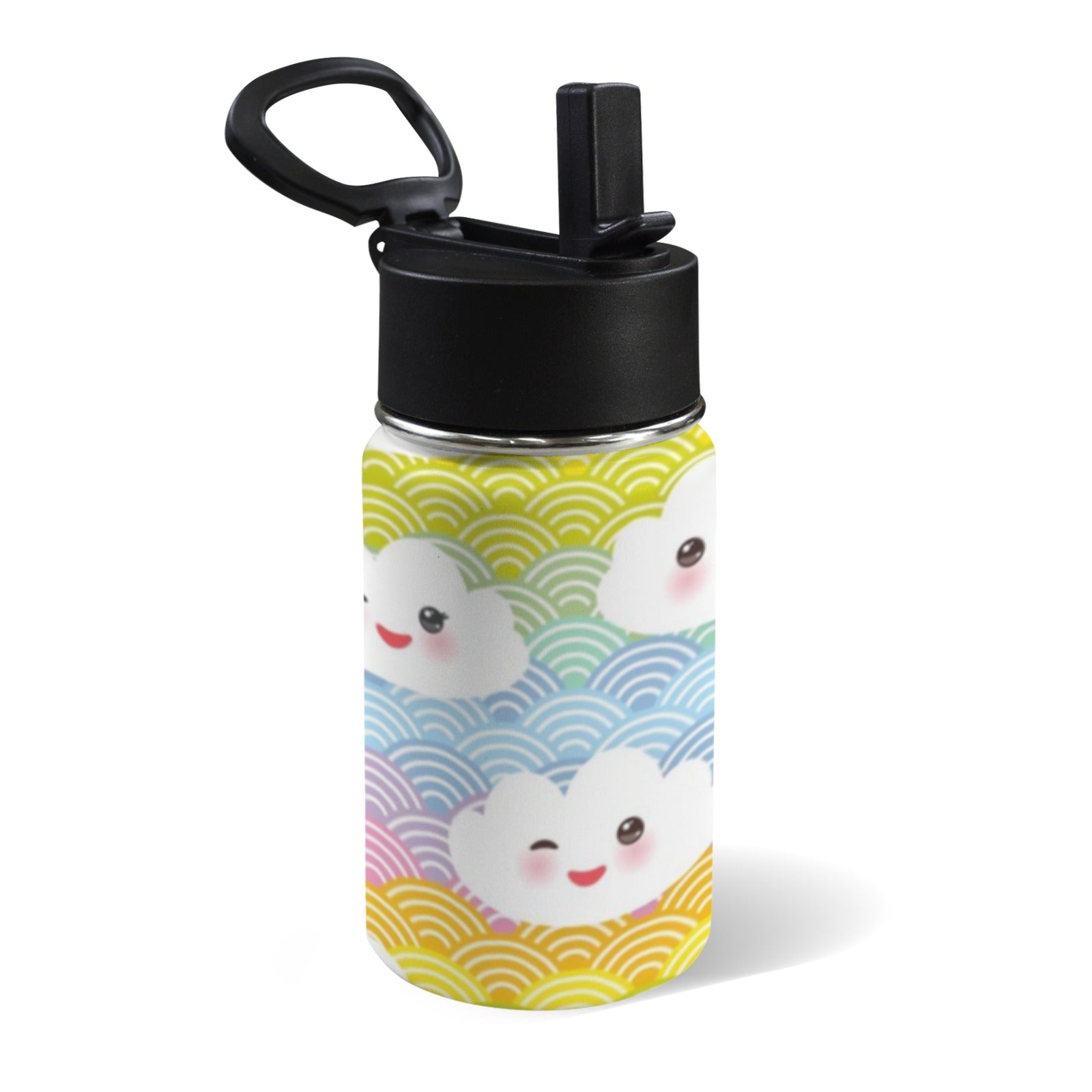 Rainbow Clouds 12oz Kids Water Bottle with Straw Lid