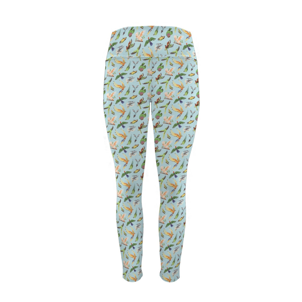 Parrots Women's High Waist Pockets Yoga Leggings Women's High Waist Pockets Yoga Leggings Birds Printed Offshore