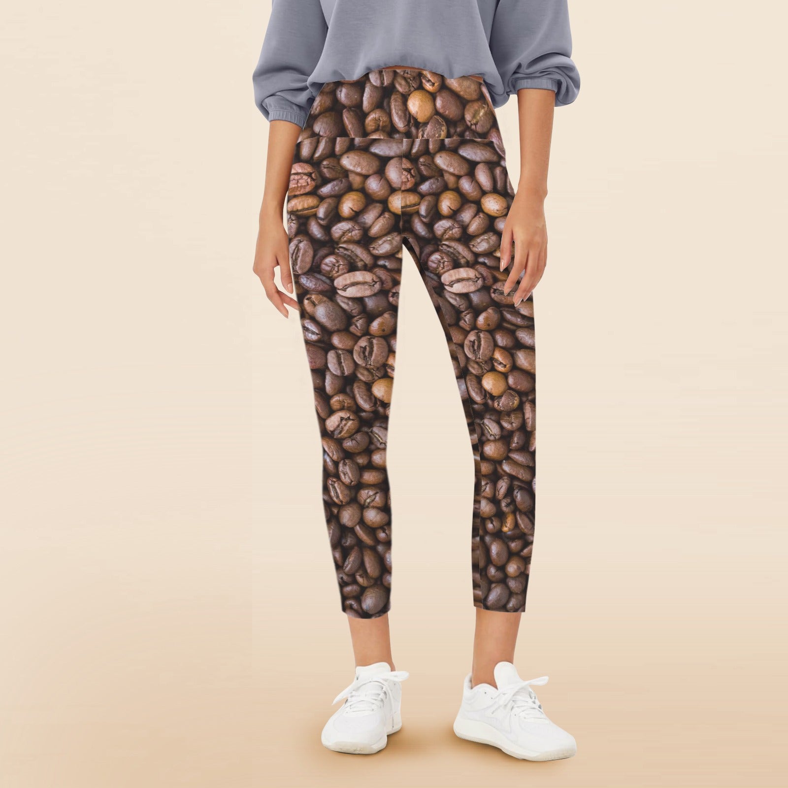 Coffee Beans - Women's High Waist Pockets Yoga Leggings