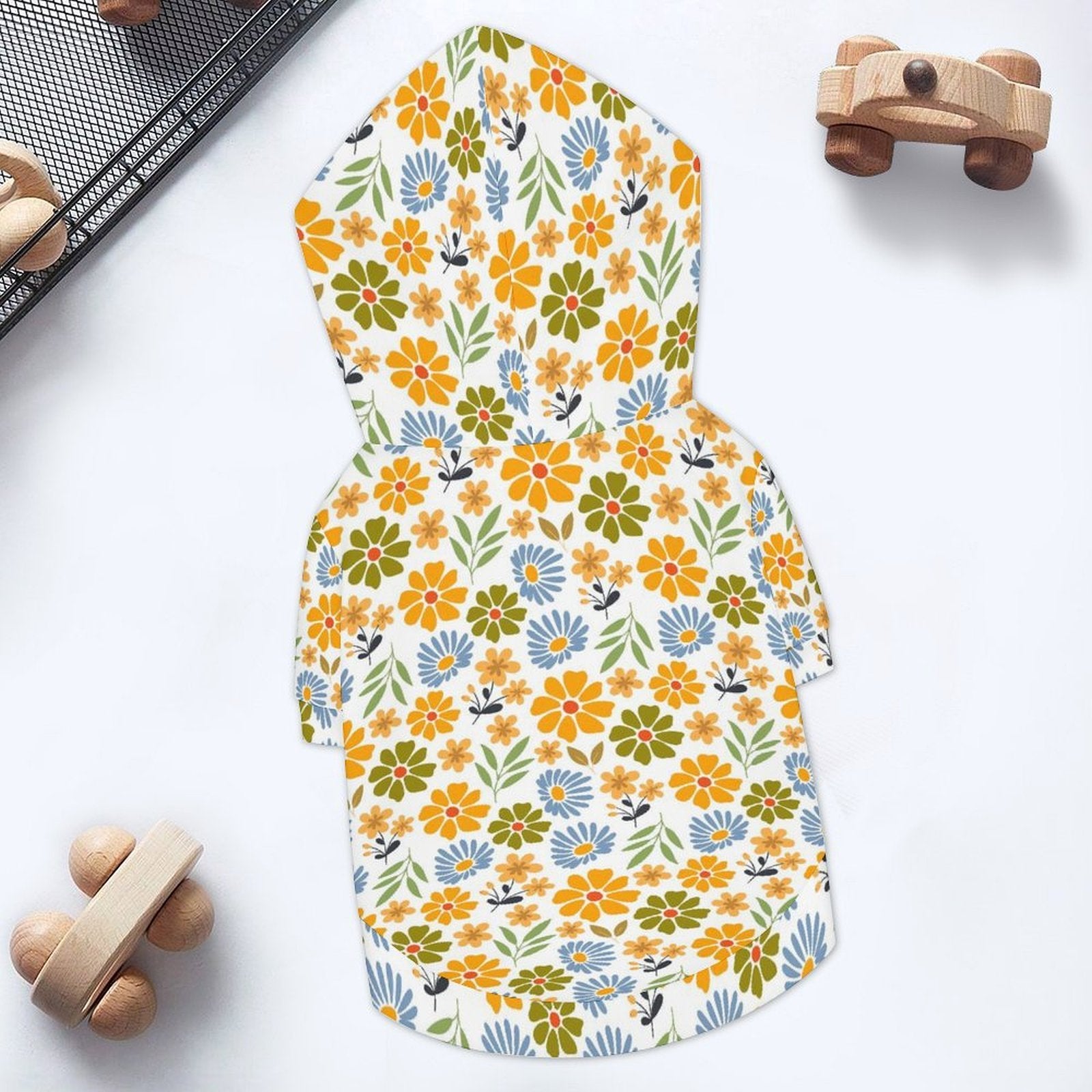Retro Boho Flower Pet Hoodie (Large Size)