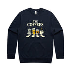 The Coffees, Crossing Road AS Colour Stencil Crew Sweatshirt Unisex Navy Sweatshirt Coffee Music Printed In Australia