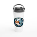 Addicted To Coffee - White 15oz Stainless Steel Travel Mug Default Title Travel Mug Coffee Globally Fulfilled
