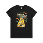 UFO Cat Abduction Women's AS Colour T-shirt Black Womens T-shirt animal Printed In Australia Sci Fi