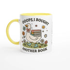Personalised - Oops, I Bought Another Book - White 11oz Ceramic Mug with Colour Inside Ceramic Yellow Personalised 11oz Mug animal customise Globally Fulfilled personalise Reading