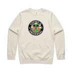 Coffee Is Universal, Alien - AS Colour Stencil Crew Ecru Sweatshirt Coffee Printed In Australia Sci Fi