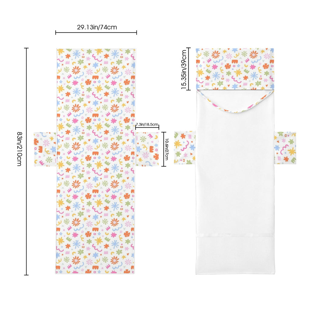 Abstract Colourful Shapes Beach Chair Towel Cover with Side Pockets