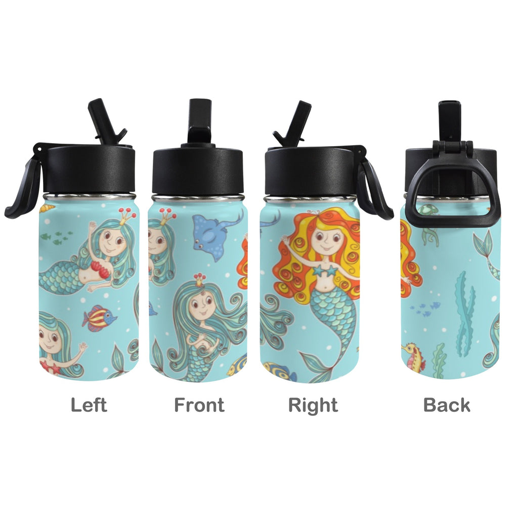 Mermaids 12oz Kids Water Bottle with Straw Lid