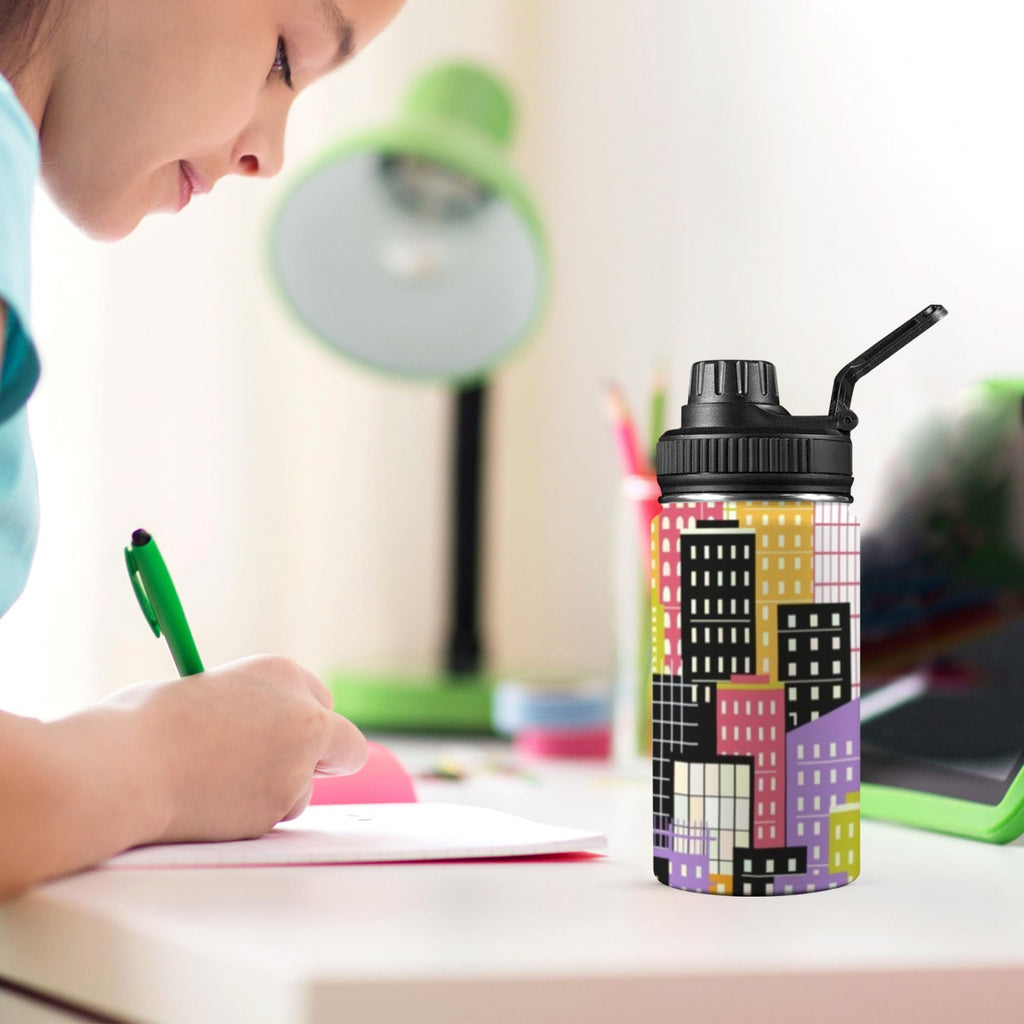 City Scape - Kids Water Bottle with Chug Lid (12 oz)