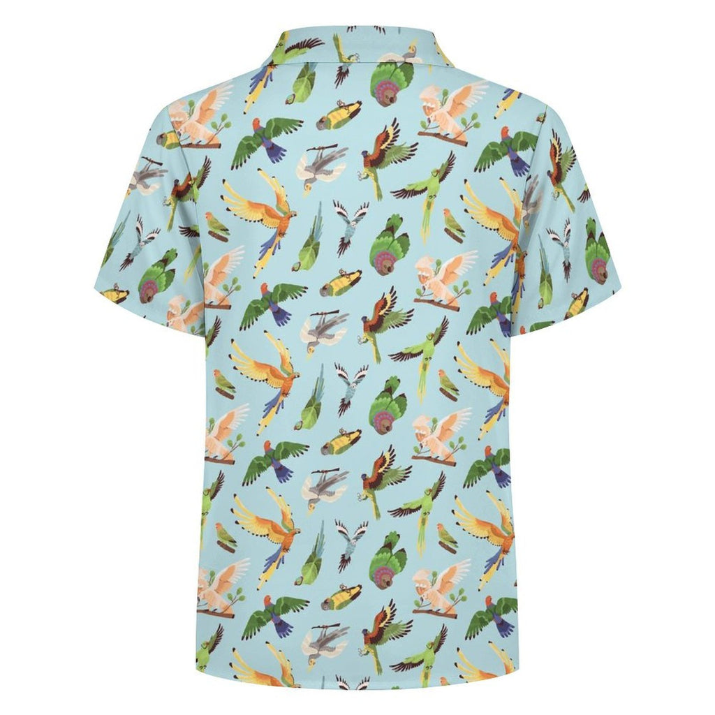 Parrots Kids Youth Short Sleeve Button Up Shirt