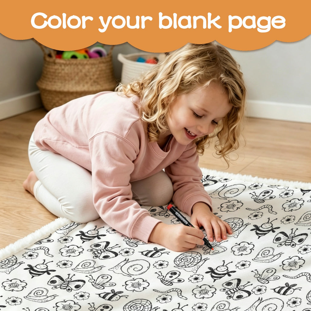 Cute Bugs Colour Your Own Blanket 100×150cm