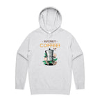 But First, Coffee - Mens Hoodie White Marle Mens Hoodie Coffee Printed In Australia