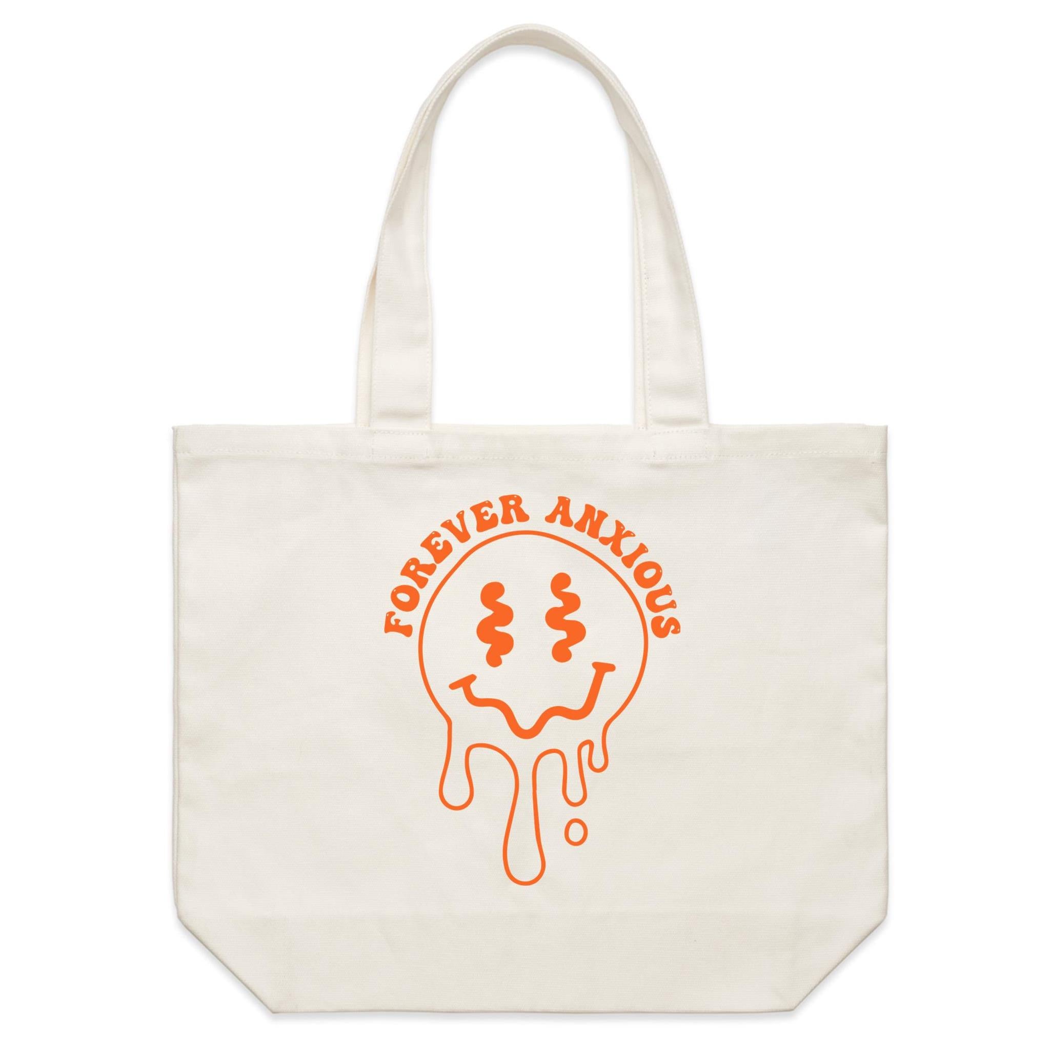 Forever Anxious - Shoulder Canvas Tote Bag Default Title Large Tote Bag Printed In Australia