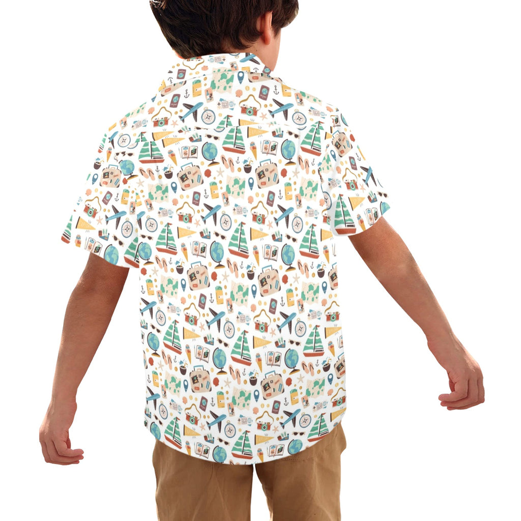 Travel And Explore Junior Kids Hawaiian Shirt