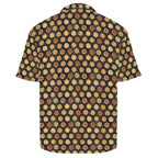 Round Pizzas On Black Men's Crinkle Hawaiian Shirt