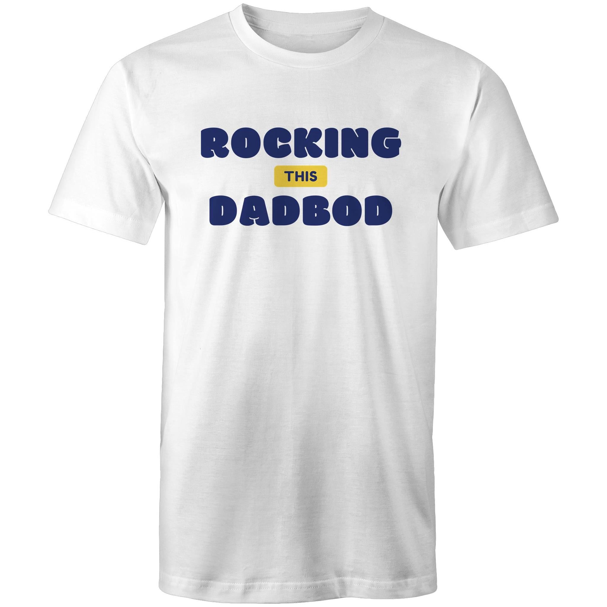 Rocking This DadBod - Mens T-Shirt White Mens T-shirt Dad Printed In Australia