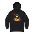 Black Cat Alien UFO Abduction Women's AS Colour Hoodie