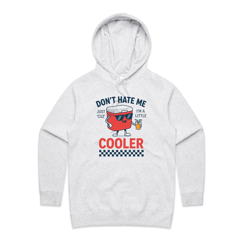 I'm A Little Cooler Women's AS Colour Hoodie White Marle Womens Hoodie Printed In Australia