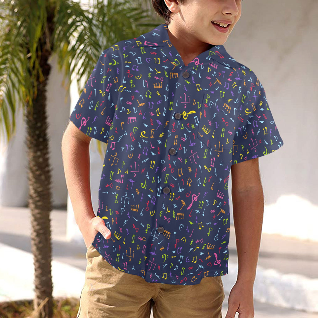 Music Notes - Junior Kids Hawaiian Shirt