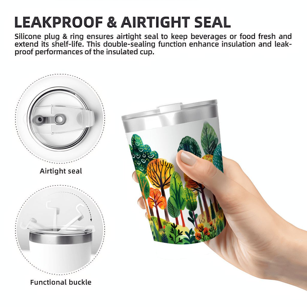 Colourful Forest Trees Small Stainless Steel Travel Mug Cup 12oz/350ml
