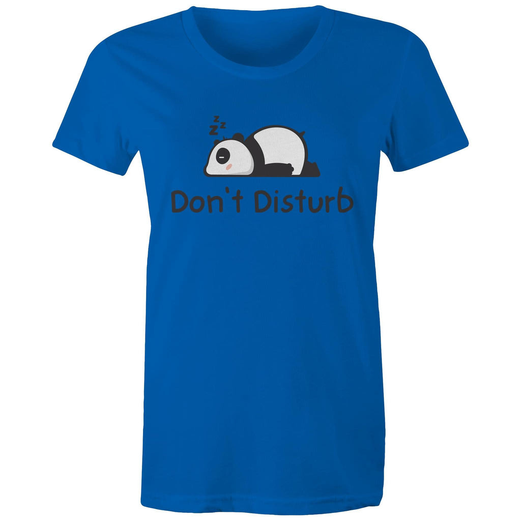 Panda, Don't Disturb - Womens T-shirt Bright Royal Womens T-shirt animal Printed In Australia