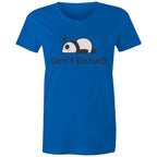 Panda, Don't Disturb - Womens T-shirt Bright Royal Womens T-shirt animal Printed In Australia