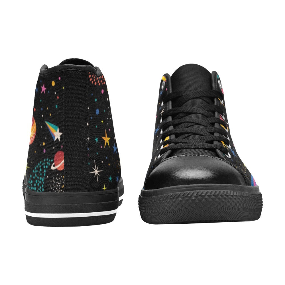 Space - Men's High Top Canvas Shoes