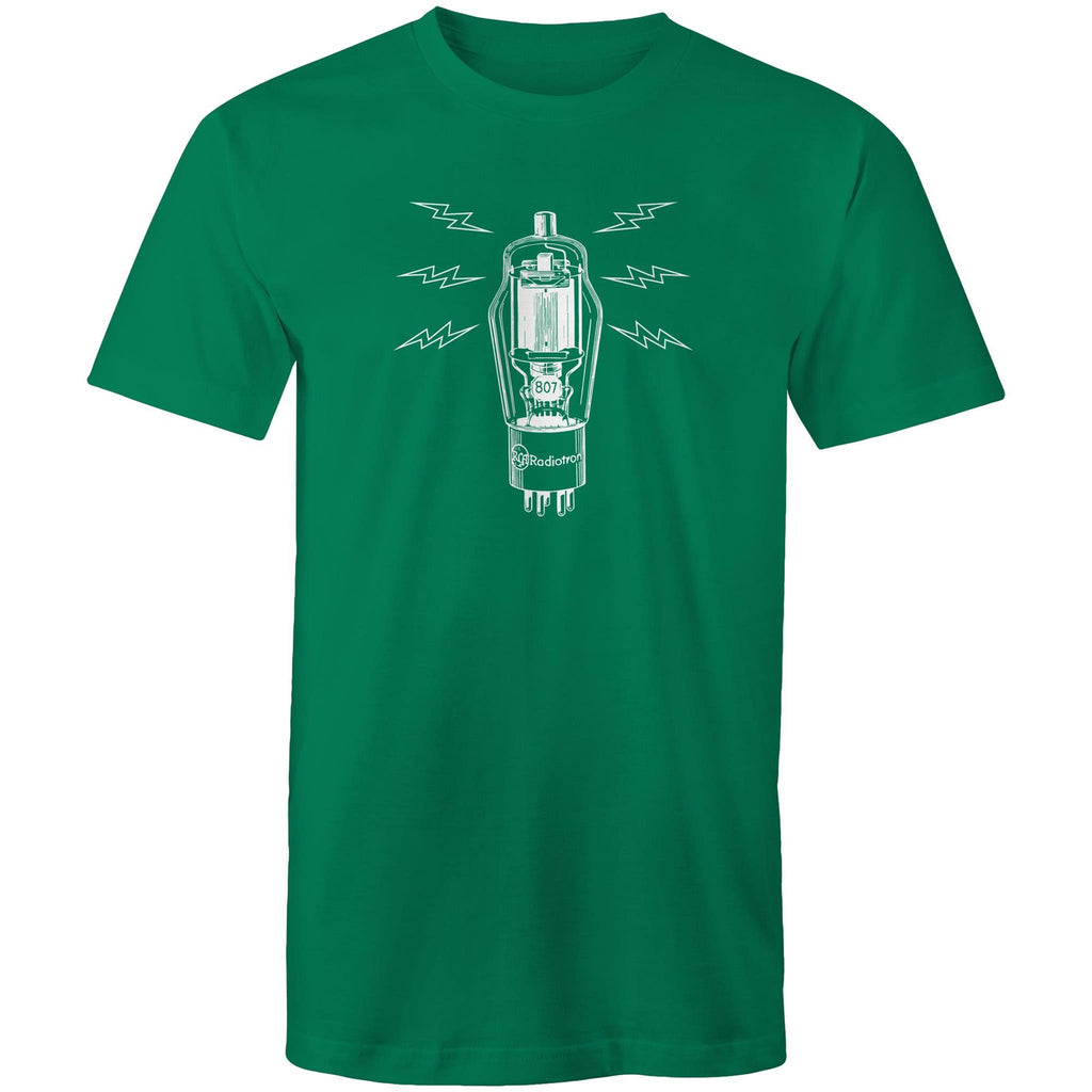 Amplifier Tube Valve - Mens T-Shirt Kelly Green Mens T-shirt Music Printed In Australia