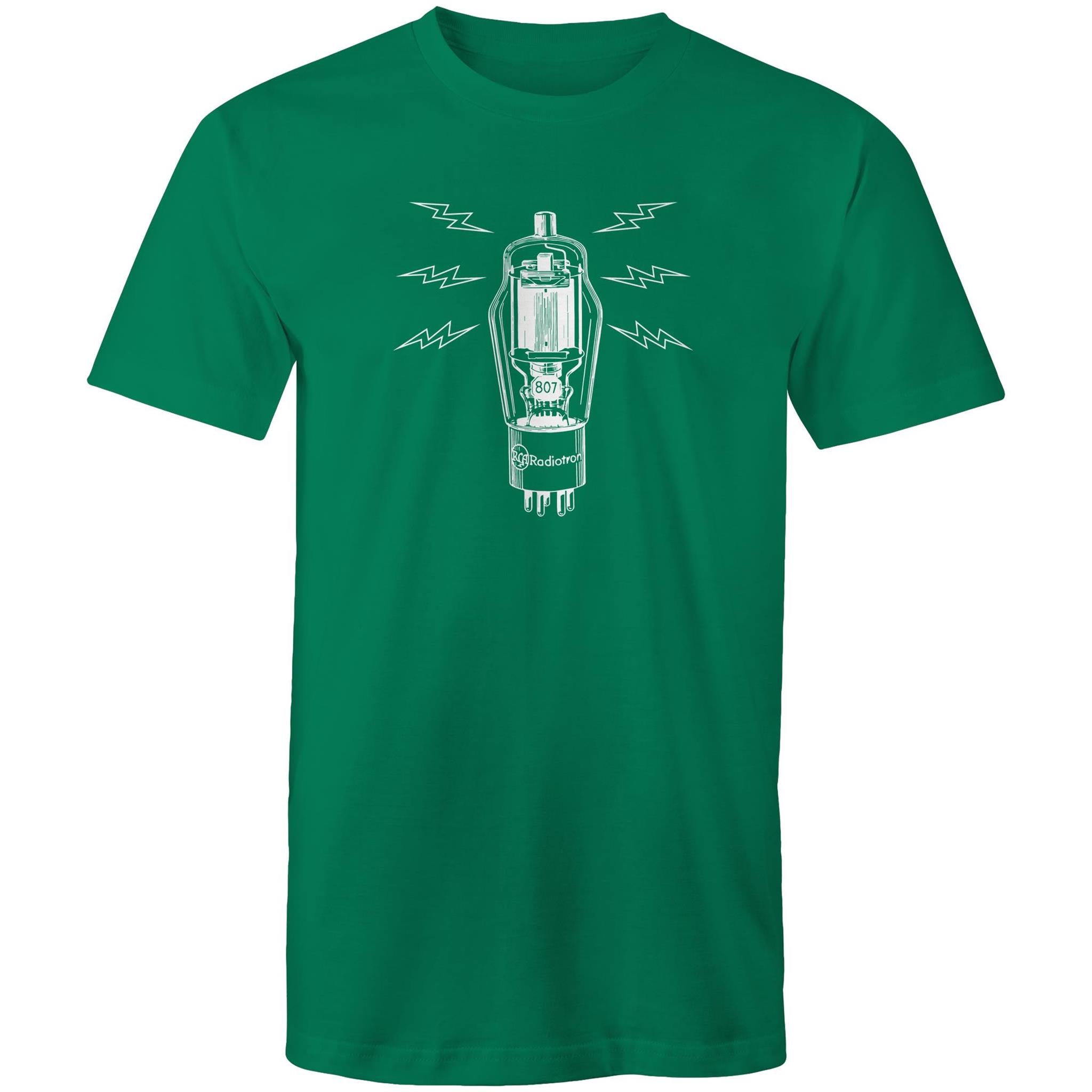 Amplifier Tube Valve - Mens T-Shirt Kelly Green Mens T-shirt Music Printed In Australia