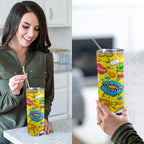 Comic Book Yellow 20oz Tall Skinny Tumbler with Lid and Straw