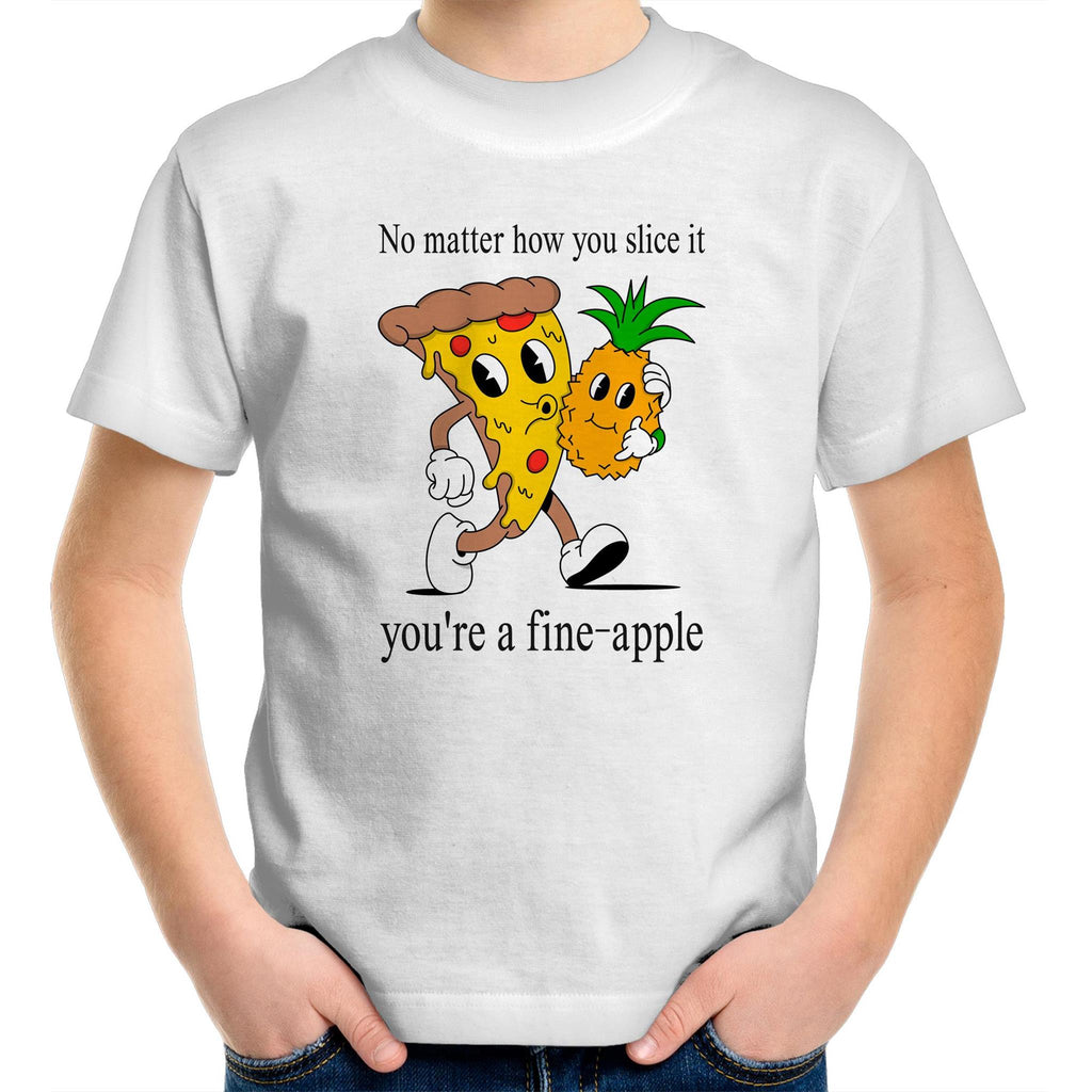 Pineapple And Pizza - Kids Youth T-Shirt White Kids Youth T-shirt Food Printed In Australia