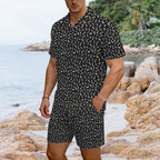 Chess Pattern Men's Hawaiian Shirt & Shorts Set Men's Hawaiian Shirt & Shorts Set Chess Games Printed Offshore