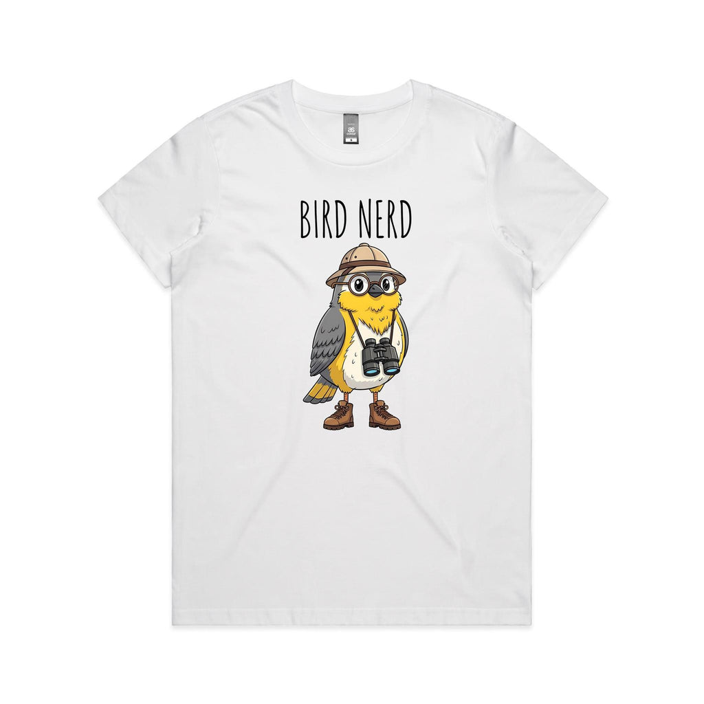 Bird Nerd 2 Women's AS Colour T-shirt White Womens T-shirt animal Birds Printed In Australia