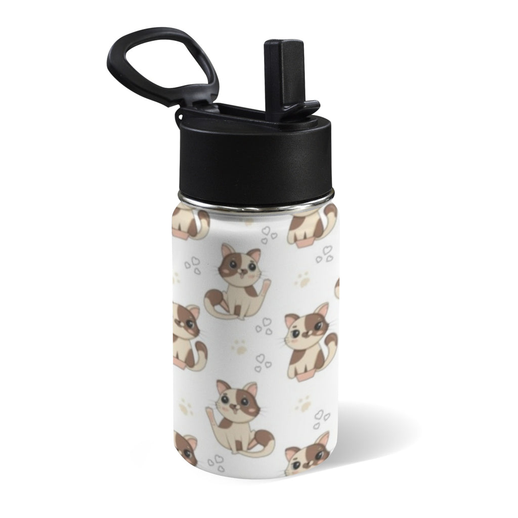 Cheeky Cats 12oz Kids Water Bottle with Straw Lid