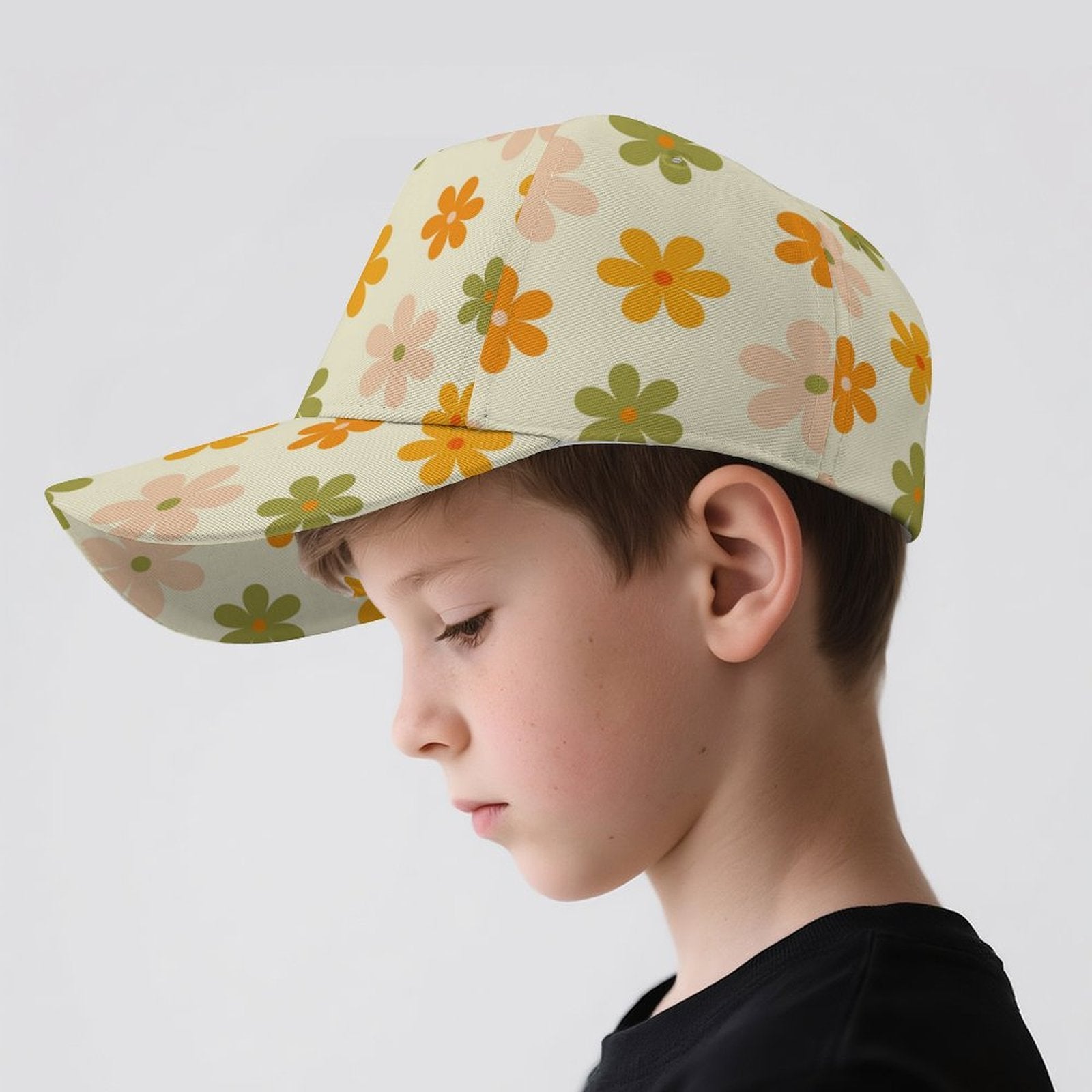 Cute Daisies Kids Baseball Cap Kids Baseball Hat Plants Printed Offshore