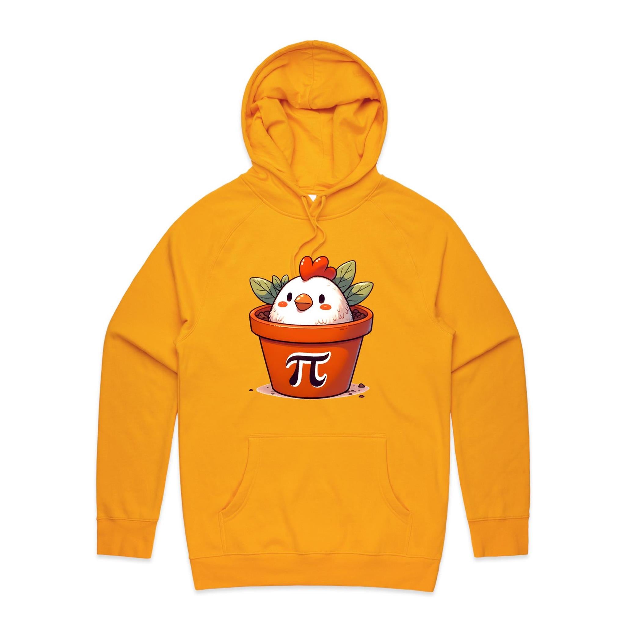 Chicken Pot Pi - Mens Hoodie Gold Mens Hoodie animal Food Maths Printed In Australia
