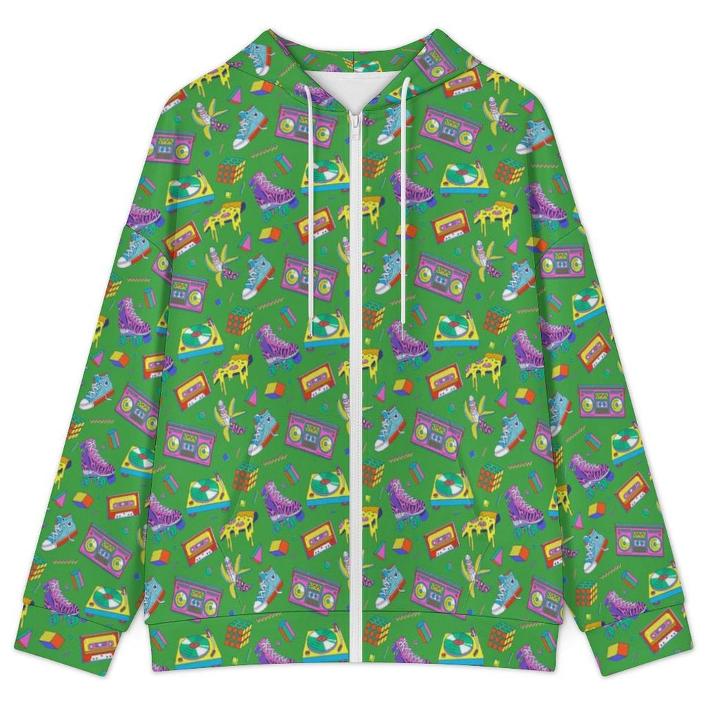 Bright 80's Women's Full-Zip Hoodie