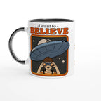 Personalise - I Want To Believe - White 11oz Ceramic Mug Ceramic Black Personalised Mug customise Globally Fulfilled personalise Sci Fi