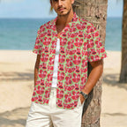 Busy Watermelon Men's Crinkle Hawaiian Shirt