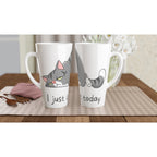 Cat, I Just Can't Today - White Latte 17oz Ceramic Mug Latte Mug animal Globally Fulfilled
