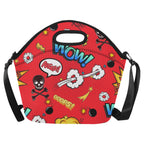 Comic Book Red - Neoprene Lunch Bag One Size Neoprene Lunch Bag Printed Offshore