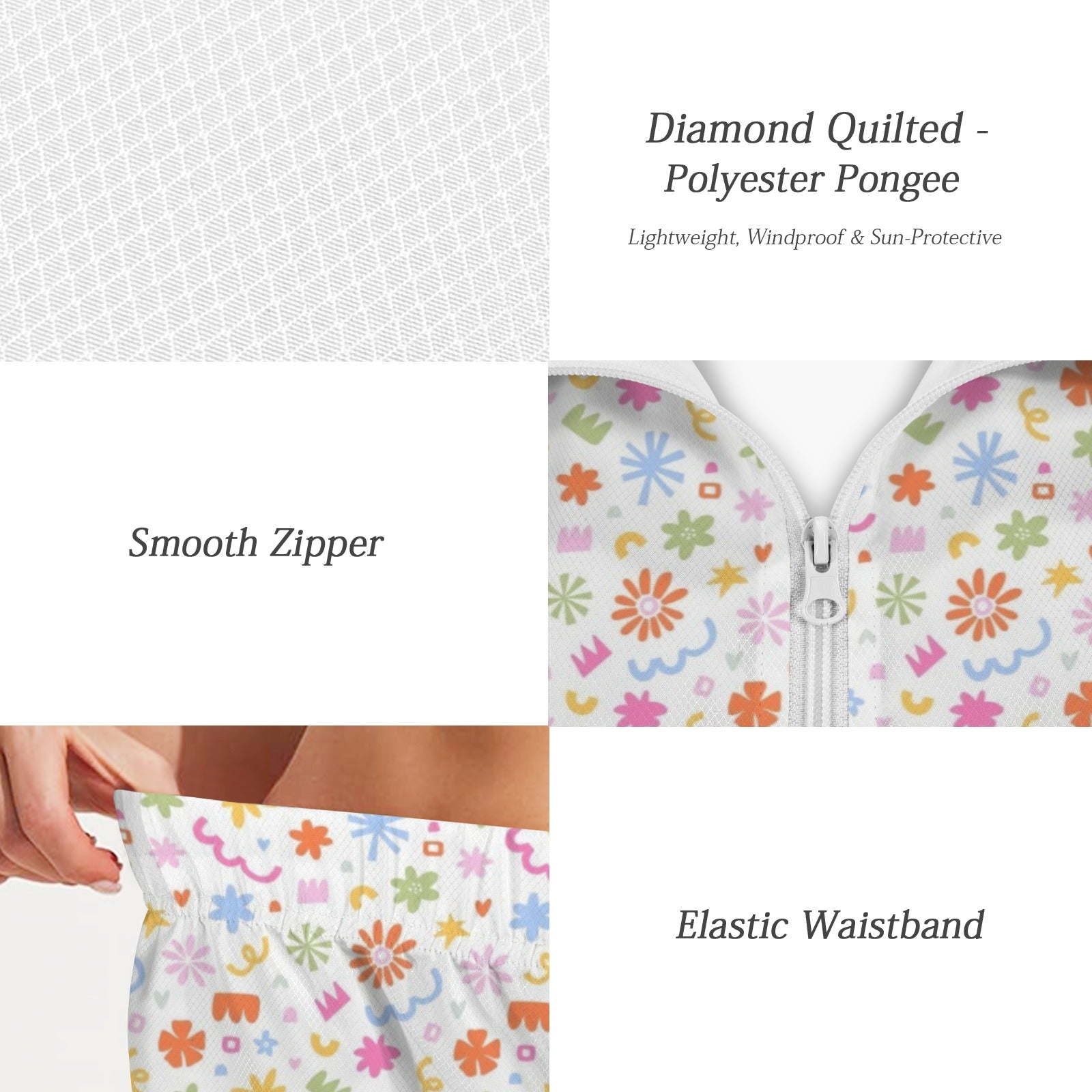Abstract Colourful Shapes Women's Windbreaker Short Set Women's Windbreaker Short Set Printed Offshore