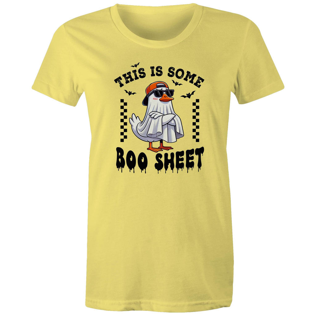 This Is Some Boo Sheet, Halloween - Womens T-shirt Yellow Womens T-shirt Halloween Printed In Australia