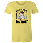 This Is Some Boo Sheet, Halloween - Womens T-shirt Yellow Womens T-shirt Halloween Printed In Australia