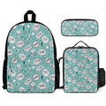Comic Book Speech Bubbles Three Piece Backpack Set white One size Three Piece Backpack Set Printed Offshore