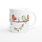 Birds On A Branch - White 11oz Ceramic Mug White 11oz Mug animal Globally Fulfilled