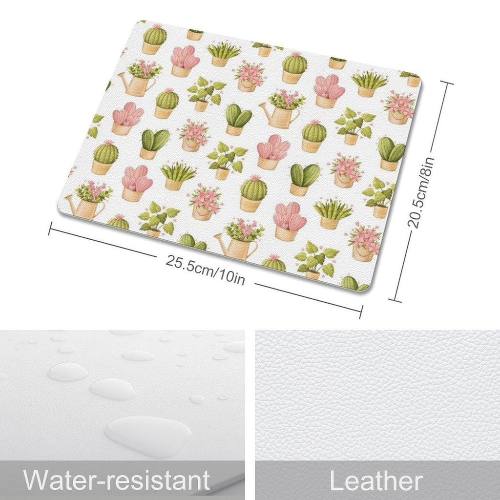 Cactus Pots And Plants Leather Mouse Pad Leather Mouse Pad Plants Printed Offshore