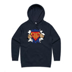 Super Mum - Womens Hoodie Navy Womens Hoodie comic Mum Printed In Australia