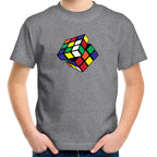 Cube - Kids Youth T-Shirt Grey Marle Kids Youth T-shirt Games Printed In Australia