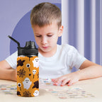 Halloween Ghosts Kids Water Bottle with Chug Lid (12 oz) Kids Water Bottle with Chug Lid Halloween Printed Offshore